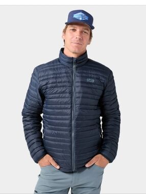 Stio Pinion Men's Quilted Down Puffer Sweater Jacket - Charcoal SZ L